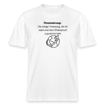 Endlich Pension -  RELAXED FIT Unisex Organic T-Shirt - Weiß - Vorne - Alina (178cm) & Michal (187cm)