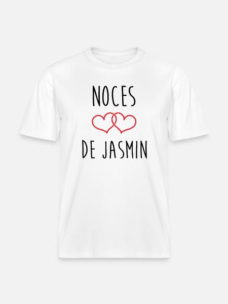 Wedding Anniversary - Jasmine Wedding (66 years) -  RELAXED FIT Unisex Organic T-Shirt - white