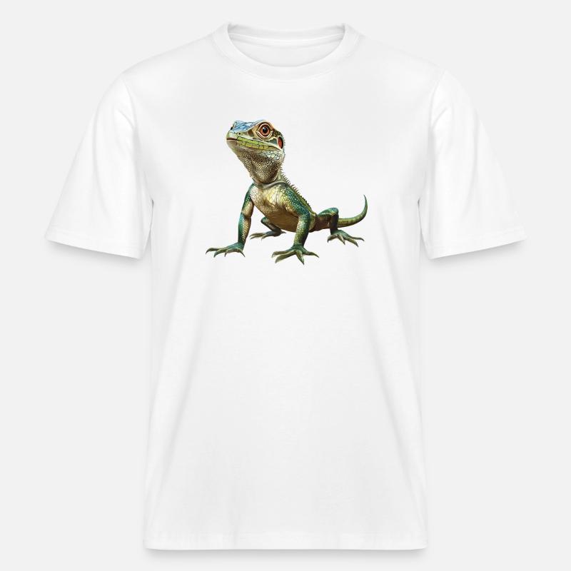 Eidechsen Eidechse -  RELAXED FIT Unisex Organic T-Shirt - Weiß