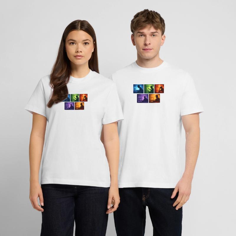 Ombre de code multi-écran  T-shirt unisexe RELAXED FIT en coton bio