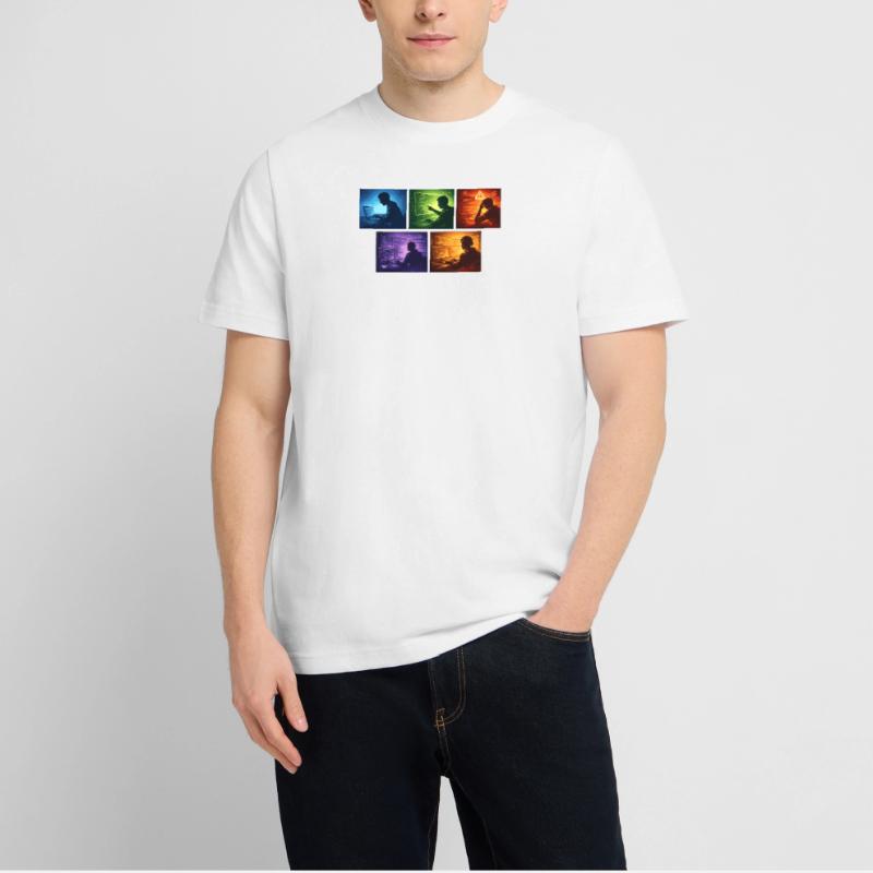 Ombre de code multi-écran  T-shirt unisexe RELAXED FIT en coton bio