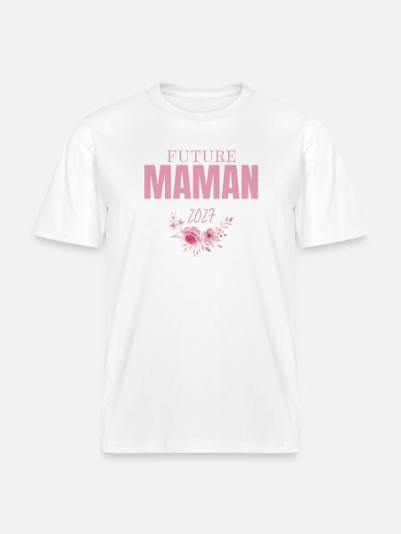 Blumen-Mama 2027 - RELAXED FIT Unisex Organic T-Shirt - Weiß