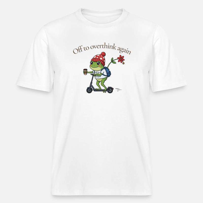 Toad-ally caffeinated frog -  RELAXED FIT Unisex Organic T-Shirt - white