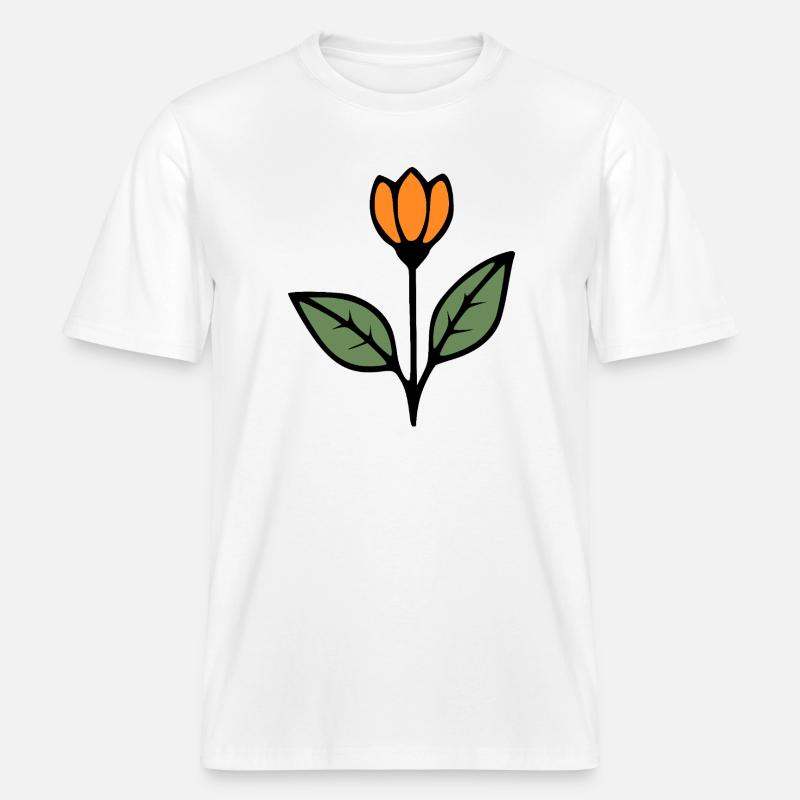  Blume Tulpe Blumen Blüte Geschenkidee Mutter  -  RELAXED FIT Unisex Organic T-Shirt - Weiß
