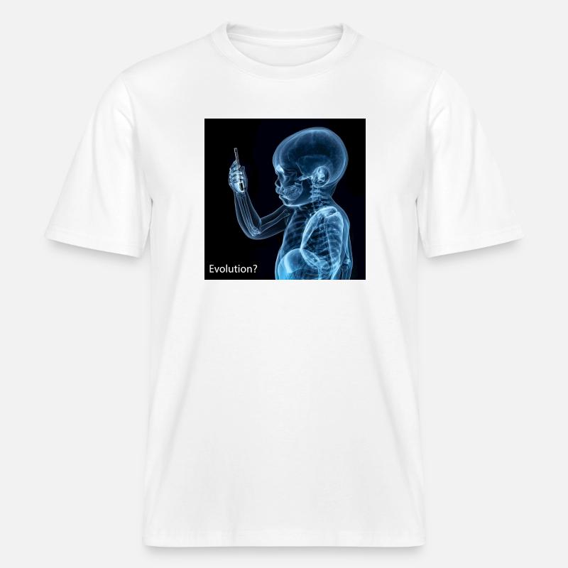 Évolution du smartphone -  T-shirt unisexe RELAXED FIT en coton bio - blanc