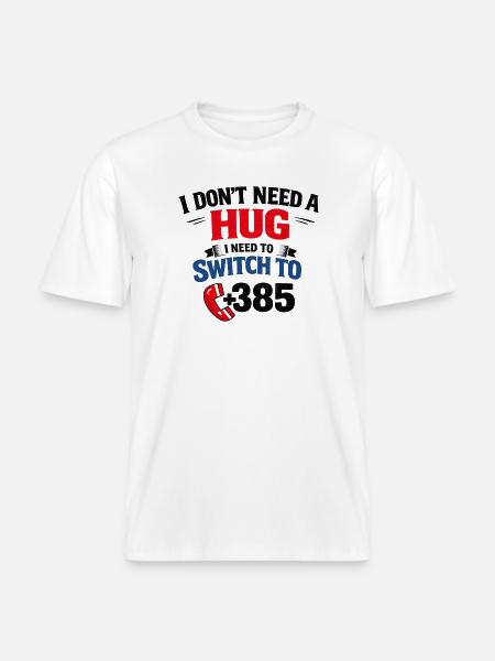 No hug, call number 385 -  RELAXED FIT Unisex Organic T-Shirt - white