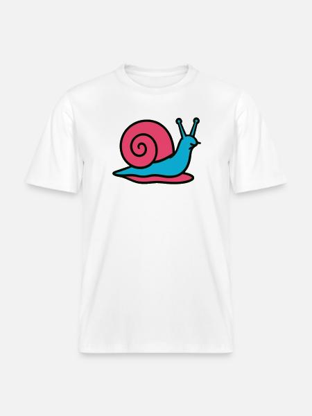 Snail Pop Art Gastropod Vegetable Garden - RELAXED FIT Unisex Organic T-Shirt - white