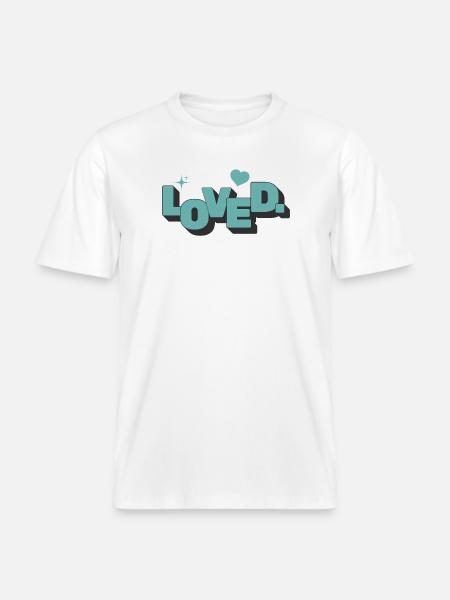 Aimé 1 Jean 4:16 Foi chrétienne -  T-shirt unisexe RELAXED FIT en coton bio - blanc