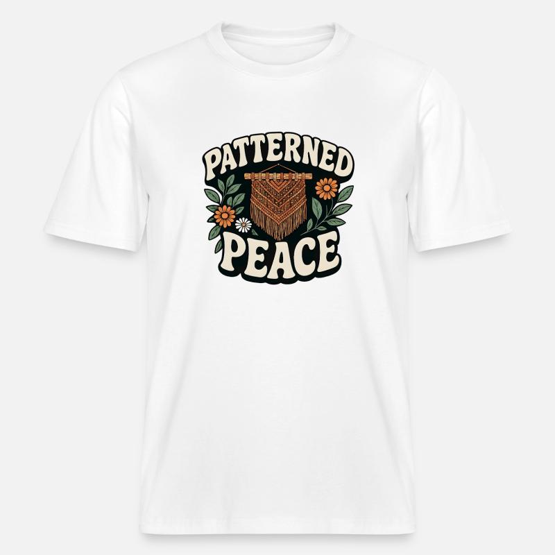 Patterned Calm | Macrame Boho -  RELAXED FIT Unisex Organic T-Shirt - white