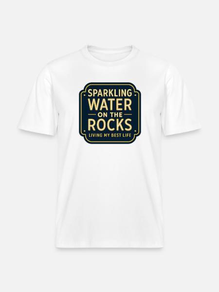 Sparkling water on rocks neon -  RELAXED FIT Unisex Organic T-Shirt - white