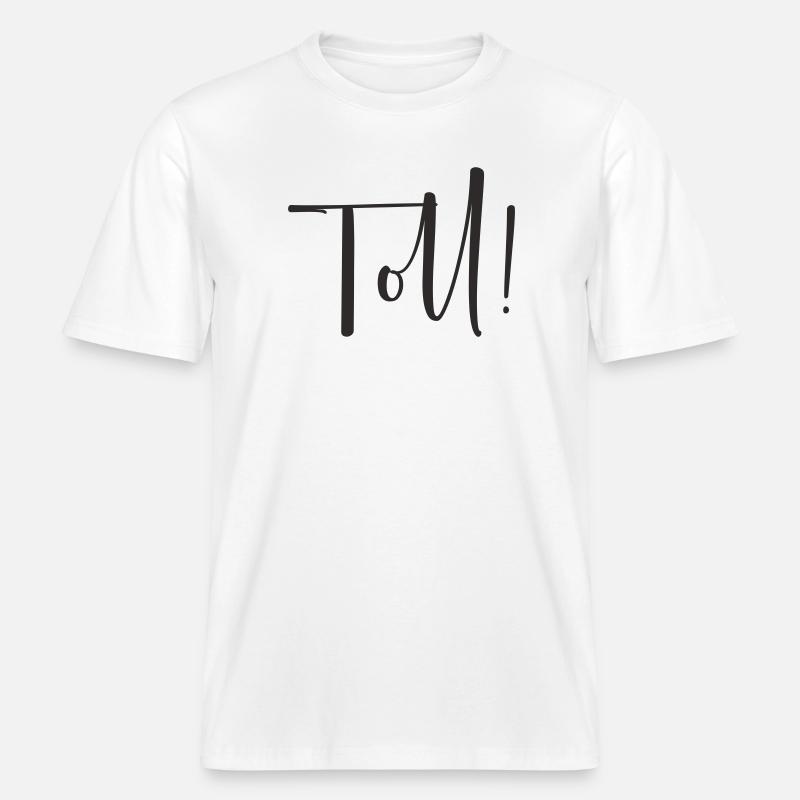 Great – Conception de texte calligraphique -  T-shirt unisexe RELAXED FIT en coton bio - blanc