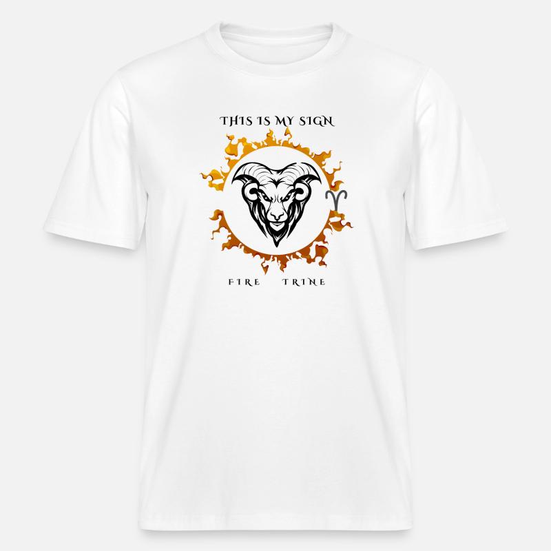 Mój znak Baran -  Ekologiczna koszulka Unisex RELAXED FIT - biały