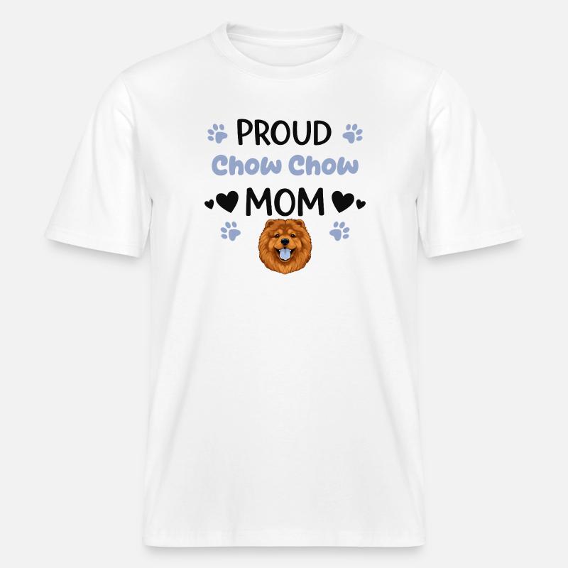 Stolze Chow Mutter, Chow-chow -  RELAXED FIT Unisex Organic T-Shirt - Weiß