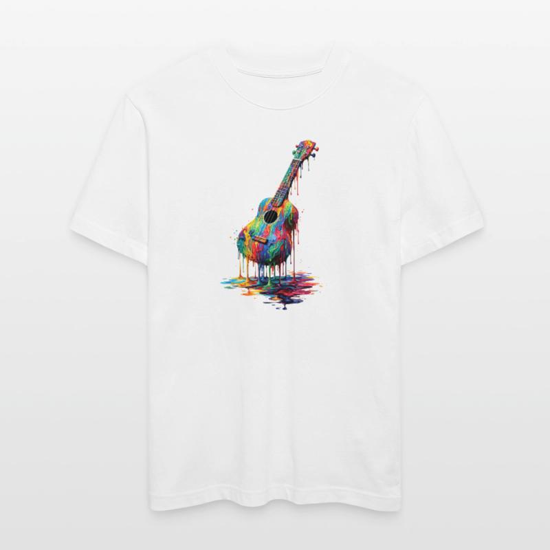 Ukulele with dripping paint  RELAXED FIT Unisex Organic T-Shirt