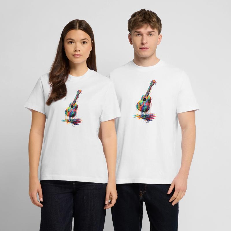 Ukulele mit tropfender Farbe  RELAXED FIT Unisex Organic T-Shirt