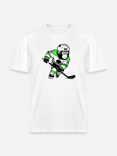 ijshockey gorilla - RELAXED FIT Unisex Organic T-Shirt - white