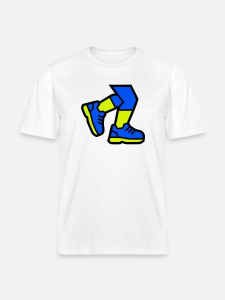 Dynamic Runner Legs Jogging - RELAXED FIT Unisex Organic T-Shirt - white