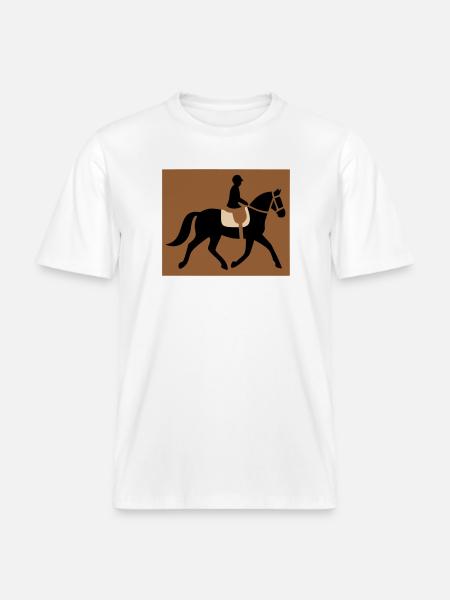 Cavalier équestre passe-temps - T-shirt unisexe RELAXED FIT en coton bio - blanc