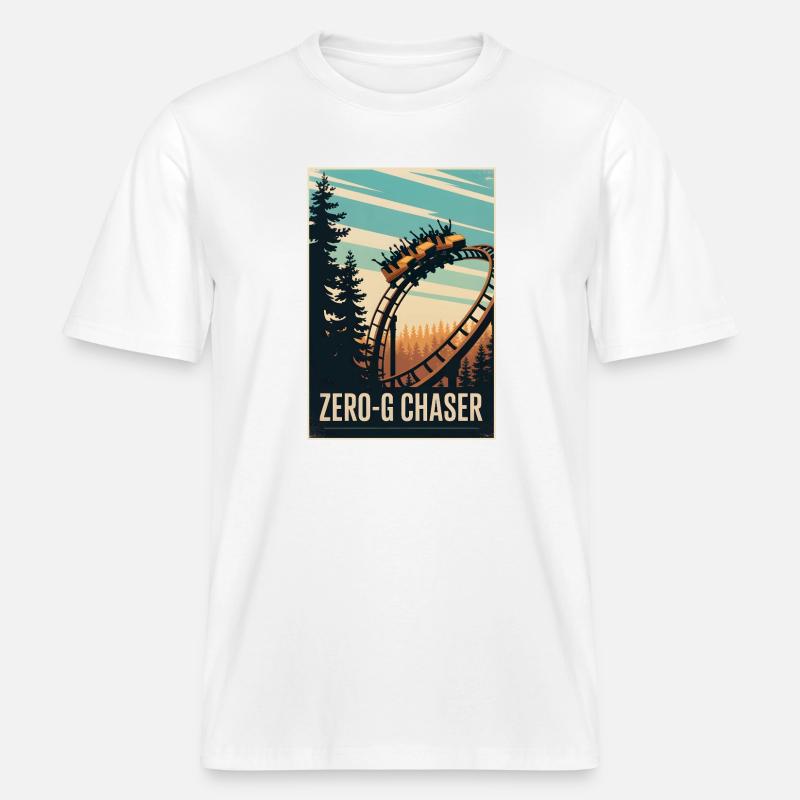 Zero-G Jäger | Achterbahn Thrill -  RELAXED FIT Unisex Organic T-Shirt - Weiß