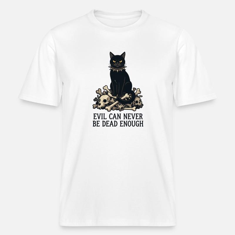 Evil Can Never Be Dead Enough - RELAXED FIT Unisex Organic T-Shirt - Weiß