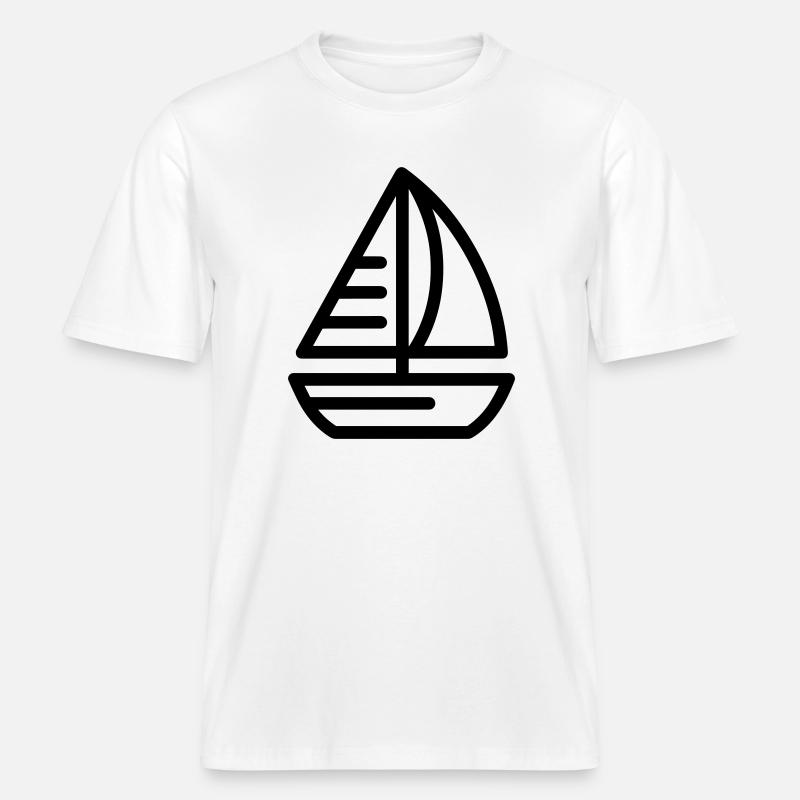 bateau -  T-shirt unisexe RELAXED FIT en coton bio - blanc