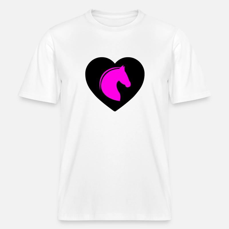 Pferde -  RELAXED FIT Unisex Organic T-Shirt - Weiß