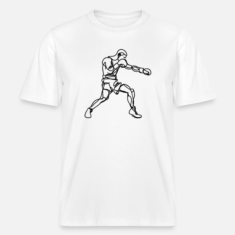 Graphismes de boxe - T-shirt unisexe RELAXED FIT en coton bio - blanc