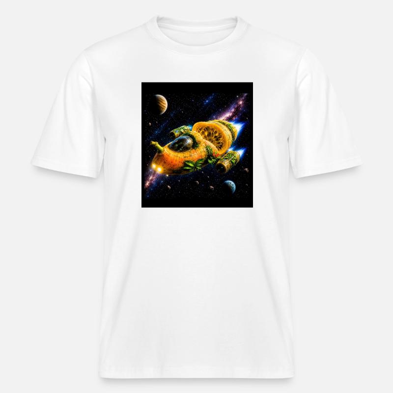 Aventure spatiale Citrus -  T-shirt unisexe RELAXED FIT en coton bio - blanc