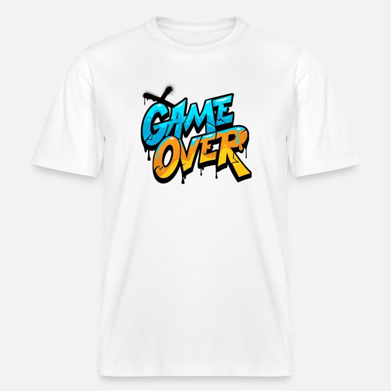 Game Over Graffiti Éclat -  T-shirt unisexe RELAXED FIT en coton bio - blanc