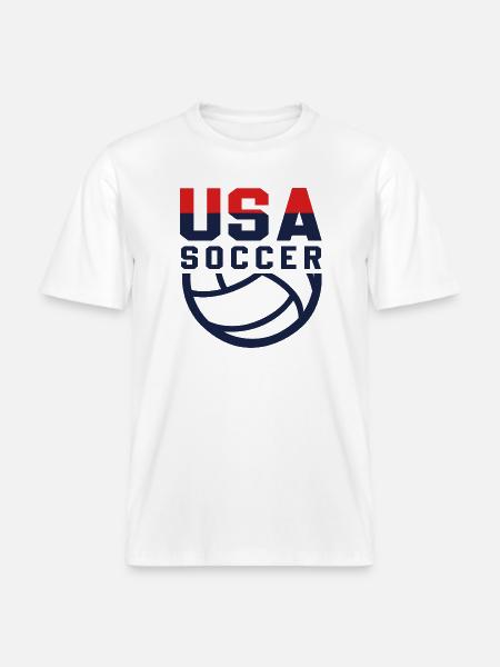 USA Soccer - RELAXED FIT Unisex Organic T-Shirt - white