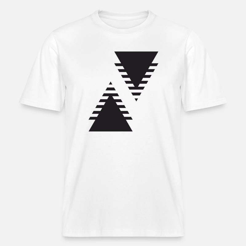 Double triangle Echo -  T-shirt unisexe RELAXED FIT en coton bio - blanc