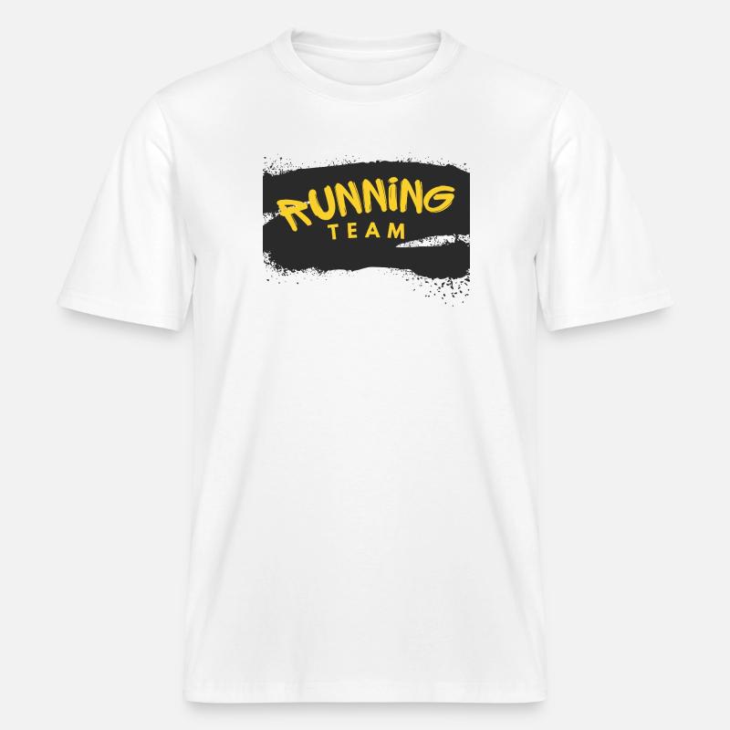 Équipe de course -  T-shirt unisexe RELAXED FIT en coton bio - blanc