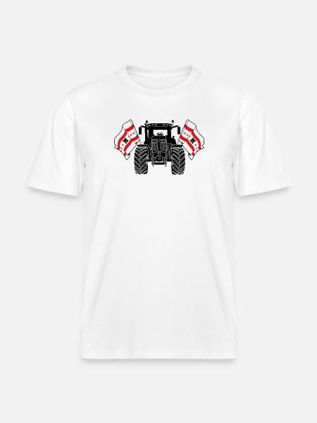 Drenthe_Tractor_Pride - RELAXED FIT Unisex Organic T-Shirt - white
