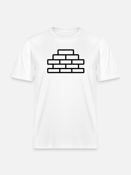 brick - RELAXED FIT Unisex Organic T-Shirt - white