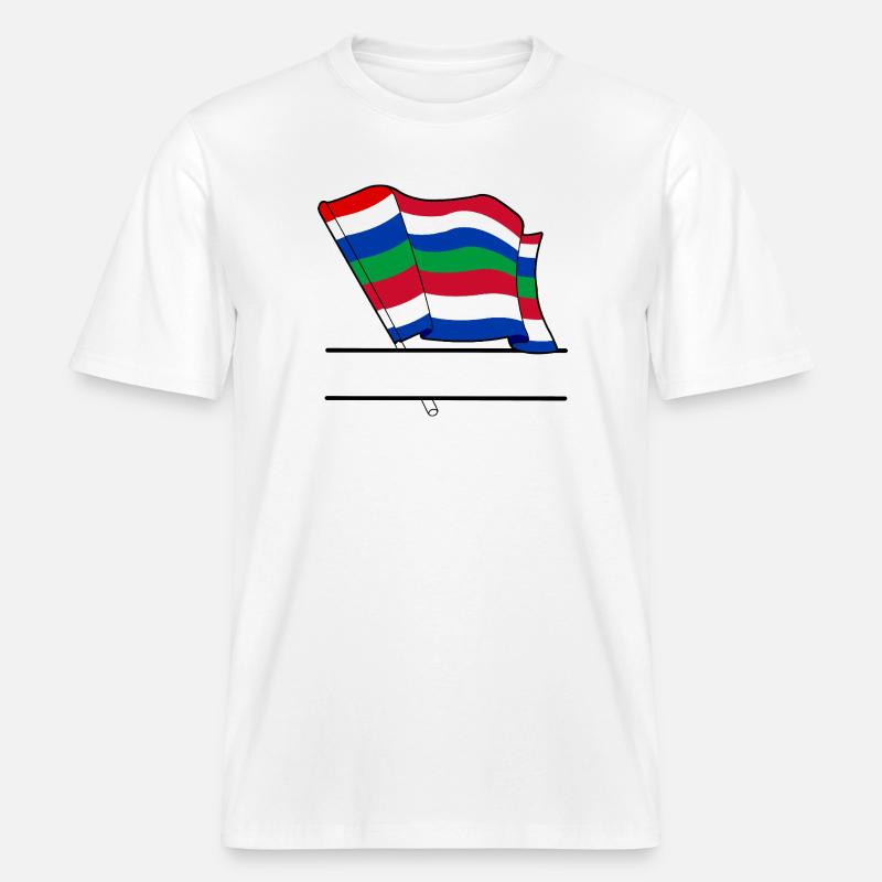 Schier Drapeau – Conception d’île sur mesure - T-shirt unisexe RELAXED FIT en coton bio - blanc