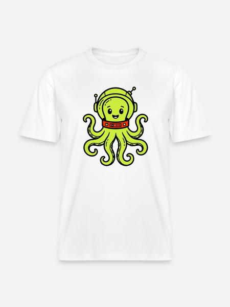 Extraterrestre mignon - T-shirt unisexe RELAXED FIT en coton bio - blanc
