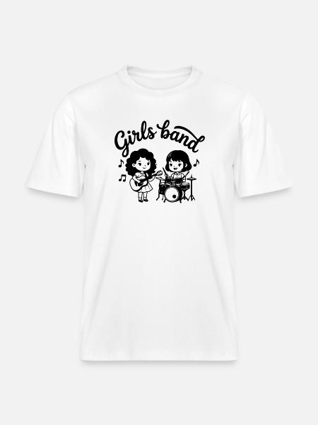 girls band - RELAXED FIT Unisex Organic T-Shirt - white