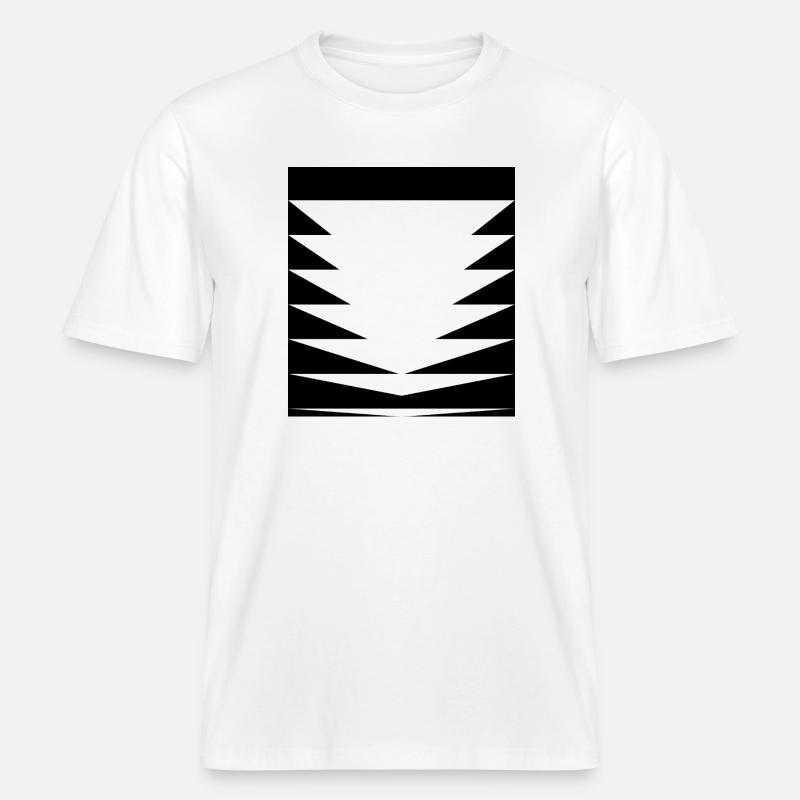 Triangles Pattern design - RELAXED FIT Unisex Organic T-Shirt - white