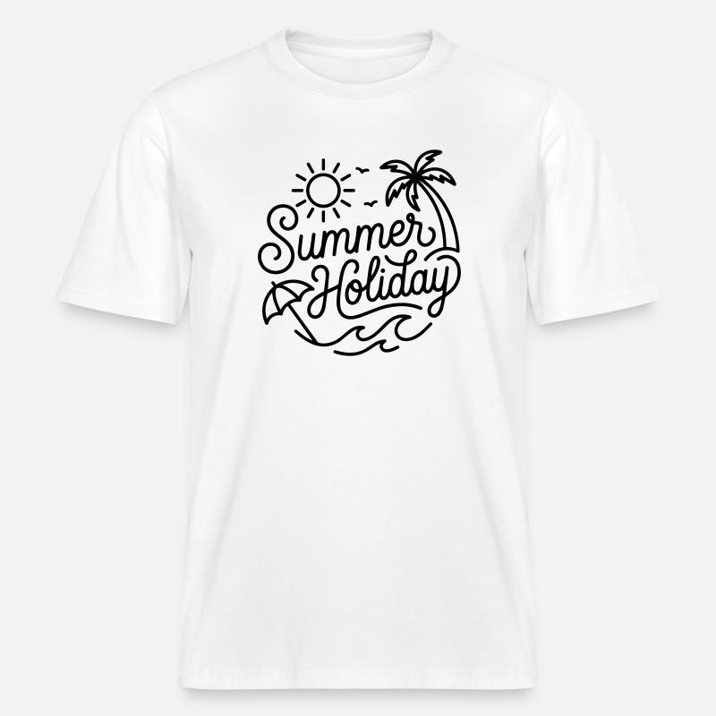 Vacances d’été - T-shirt unisexe RELAXED FIT en coton bio - blanc