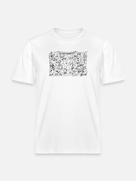 Schützenfest feucht-fröhlich - RELAXED FIT Unisex Organic T-Shirt - Weiß