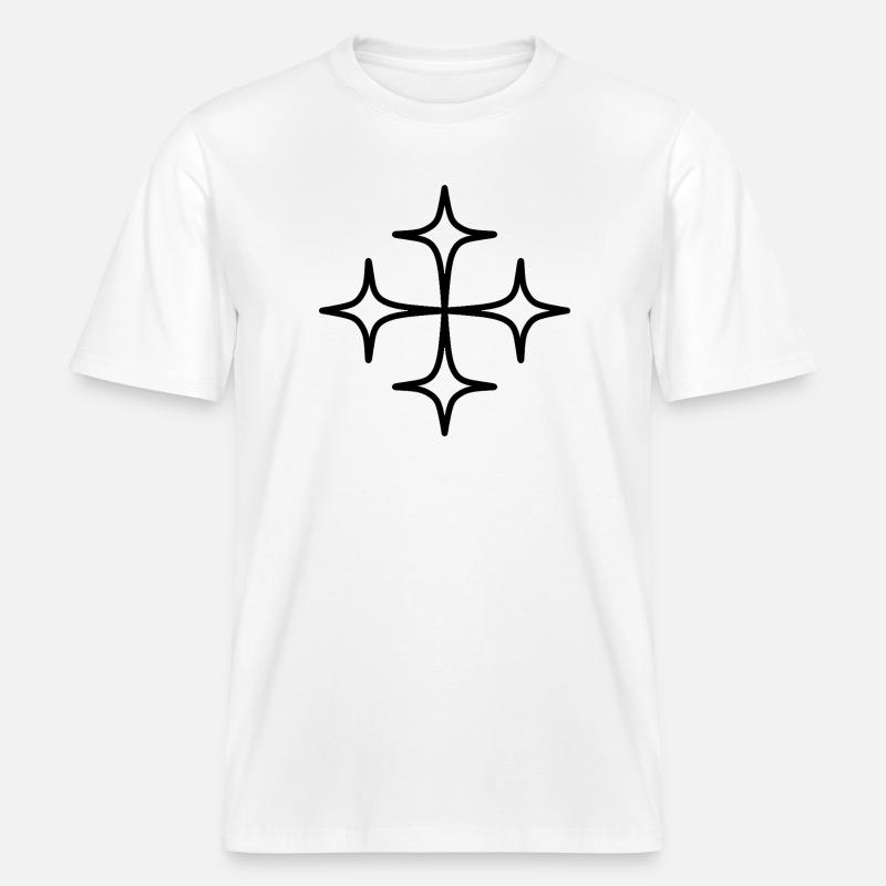 Conception de la Croix Étoilée -  T-shirt unisexe RELAXED FIT en coton bio - blanc