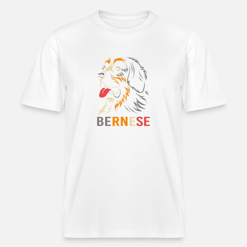 Bouvier bernois - T-shirt unisexe RELAXED FIT en coton bio - blanc