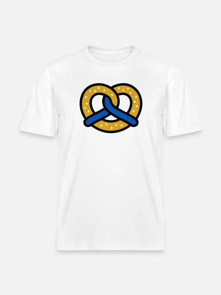 Pretzel Diamond Pattern Bavaria Volksfest Munich -  RELAXED FIT Unisex Organic T-Shirt - white