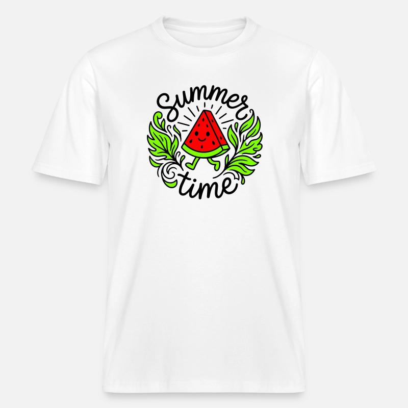 Daylight saving time -  RELAXED FIT Unisex Organic T-Shirt - white