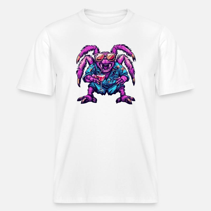 Tarantula Comic Summer - RELAXED FIT Unisex Organic T-Shirt - white