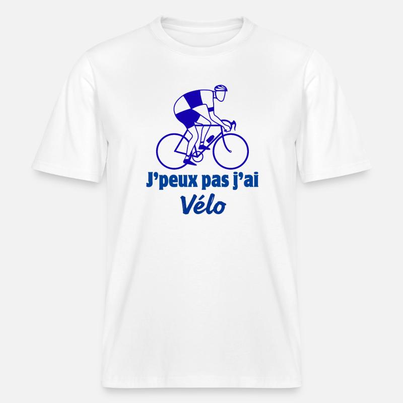 cyclisme - T-shirt unisexe RELAXED FIT en coton bio - blanc