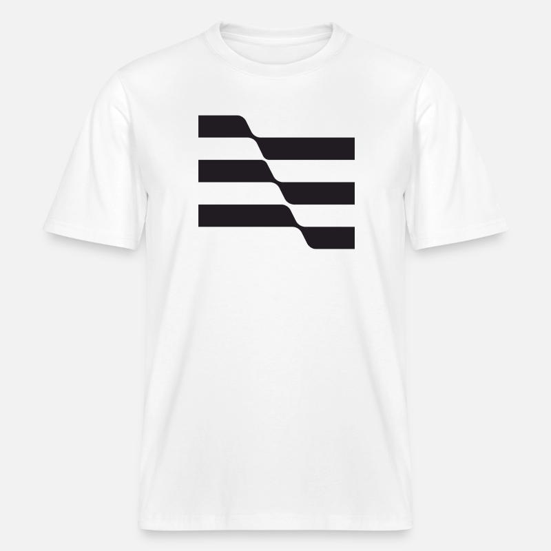 Conception de la vague noire -  T-shirt unisexe RELAXED FIT en coton bio - blanc