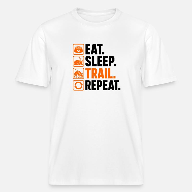 Répéter le sentier Manger Sommeil - T-shirt unisexe RELAXED FIT en coton bio - blanc