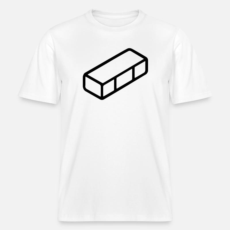 brique - T-shirt unisexe RELAXED FIT en coton bio - blanc