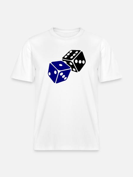 Blue Cube Minimal Design - RELAXED FIT Unisex Organic T-Shirt - white